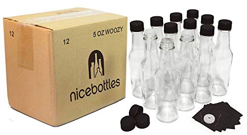 Nicebottles Hot Sauce Bottles With Black Caps & Shrink Bands, 5 Oz - Case Of 12 #TOP1