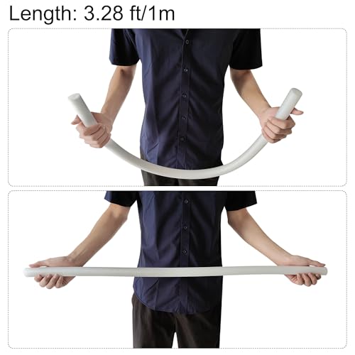 sourcing map 2Stk. Schaumrohr 3.28 Ft Länge 0.39in ID 1.18in OD Hohle Polyethylen Rund schwimmer Rohrabdeckung zum Schutz von Rohren und Hitzeerhaltung Weiß