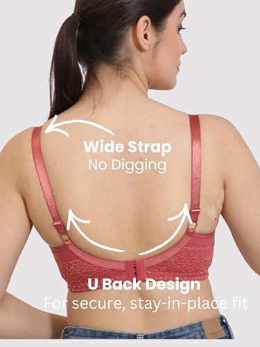 Image of GLAMORAS Women Cotton Spandex Non Padded & Non Wired Minimizer Everyday Bra| Structured for Bounce Control with Full Coverage & Broad Side Wings Prevents Side Spillage