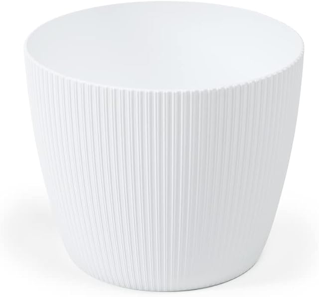 Lamela Magnolia Jumper Planter, Diameter: 16 cm, Height: 14 cm, Colour: White, Planter for Flowers & Plants, Vanage Plastic Plant Pot
