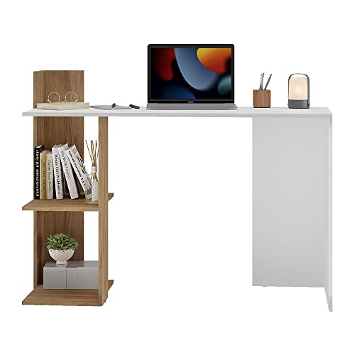 Escrivaninha Mesa para Computador Dubai Multimóveis Branca/rustic