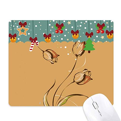 Tapis de souris tulipe en caoutchouc peint à la main pour le bureau