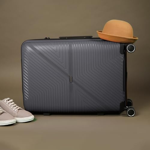 Image of Stony Brook Nasher Miles Axis 75 Cm 28 Inch Polypropylene Hard-Sided 4 Wheels Spinner Check-in Luggage Trolley Bag (Dark Grey)