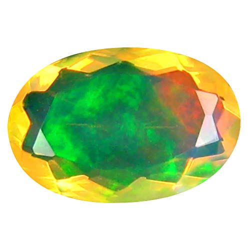 Opale arc-en-ciel Éthiopie ovale 1.65 ct non chauffée pour éviter les pierres synthétiques