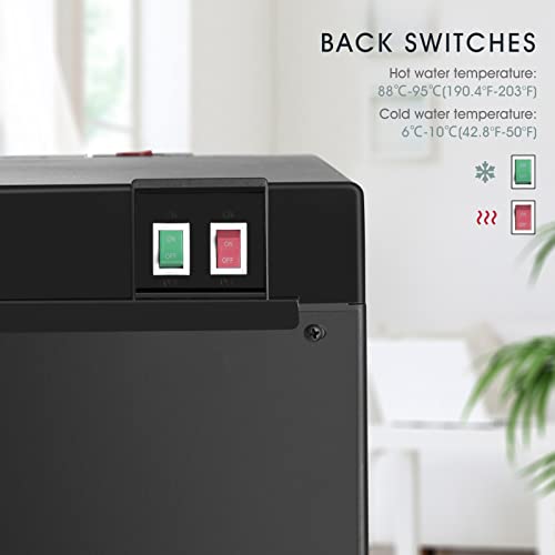 image for COSVALVE 5 Gallon Water Dispenser, Bottom Loading Hot Cold Water Coole