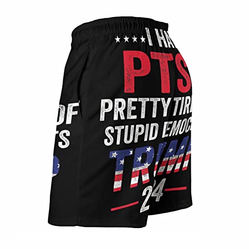 Board Shorts I Have PTSD Pretty Tired of Stupid Democrats 2024 Swim Trunks Dress Loosely Beach Shorts4