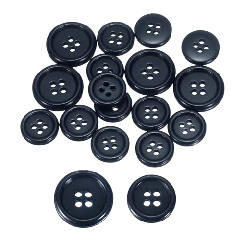 HARFINGTON 16pcs Suit Buttons 20/15mm Replacement Craft Sewing Round Button for Jacket Windbreaker Clothing Decoration DIY Accessories, Navy Blue