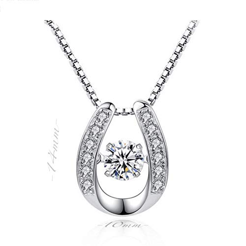 [ストロベリークォーツ] 馬蹄 ダンシングネックレス ホースシュー 馬蹄ネックレス ステンレスチェーン ステンレスネックレス (45)のサムネイル