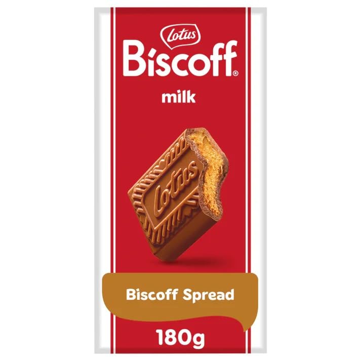 Lotus Biscof Milk Chocolate Biscof Spread, Enjoy the Delicious Carameliesd taste Of Biscof With Every Bite Of Our Irresistible Biscof Chocolate Bar 180gm (From Belgium)