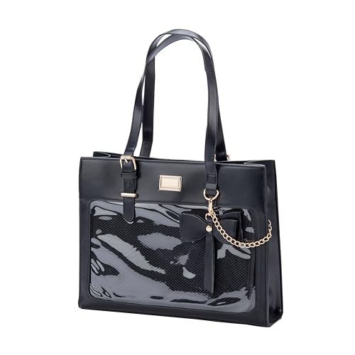 [bealight] 痛バッグ トート A4 おしゃれ 痛バ ショルダーバッグ 透明 トートバッグ 推し活バッグ ファスナー 大きめ レザー ブラック 推し活 ヲタ活 ギフト 誕生日