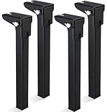 Gabotrie 4 Pcs Folding Table Legs Heavy Duty, 12 inch Metal Foldable Leg, Foldable Furniture Legs with Mounting Screws, Replacement Folding Leg for Camping Table Bed Desks Dining Tables, Black