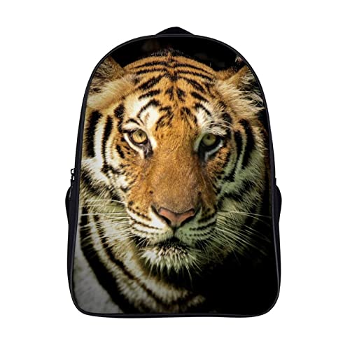 Cartable pour enfants et adolescents avec motif tigre 3D Cool : sac à dos de mode moderne