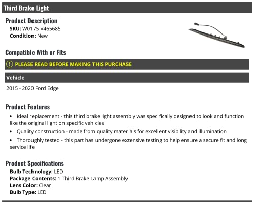 Genuine Third 3rd Brake Stop Light Mercedes ML M Class W164 2005-2011
