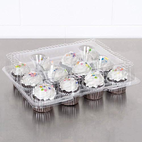Pizety Case Of 50 Plastic Cupcake Boxes 12 Cupcake Containers Clear Plastic Disposable 12 Pack Cupcake Container 1 Dozen Cupcake Container 12 Cavities 12 Compartment Cupcake Container 12 Count thumb #7
