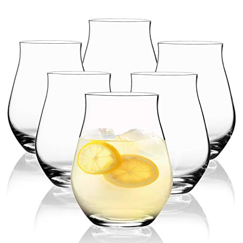 Sahm Sensorik Wassergläser Set 6-teilig 420ml – Ideal auch für Gin & Wiskey - Weingläser ohne...