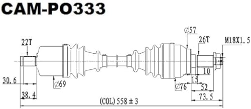 Miniatura 6 de Eje de transmisión delantero izquierdo Eje CV para POLARIS 2016 2017 2018 Scrambler 850 BF 2017-2019 Scrambler 1000 BF 2016-2019 Sportsman 850 1000