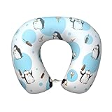 Kashinn Reisekissen mit niedlichem Pinguin-Druck, Memory-Schaum, U-Form, Nackenkissen für Flugzeug, Auto, Zug, Reisen