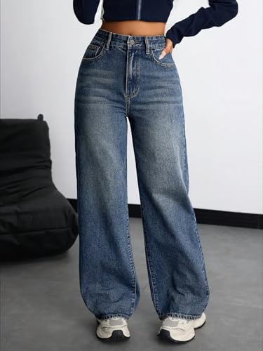 Image of Nifty Women's Denim Stretchable High Waist Baggy Jeans for Women