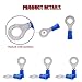 Hilitchi 100Pcs 16-14AWG Insulated Terminals Ring Electrical Wire Crimp Connectors (Blue, M6)