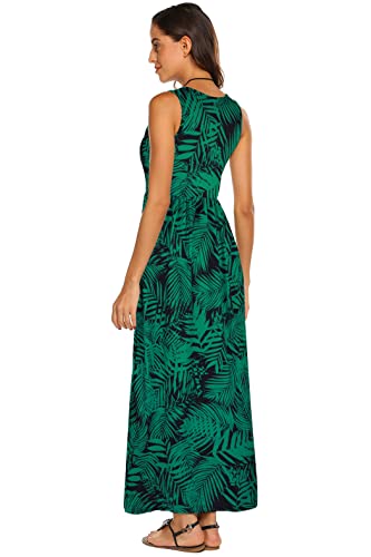 Image of Hount Women's Summer Sleeveless Striped Flowy Casual Long Maxi Dress with Pockets