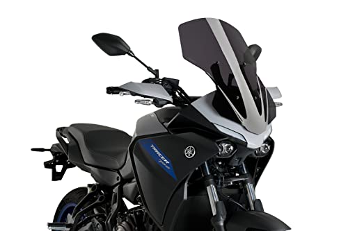 Puig 20434F Bulle Touring Haut et aérodynamique en Acrylique CN de 4 mm avec Profil Arrondi, Zone supérieure Plate et déflecteurs améliorant la Protection,...