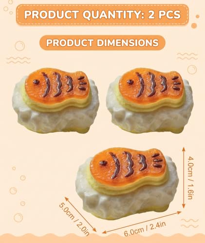 Image of 2Pcs Cheese Squishy, Taba Squishy, Dumpling Squishy-Stretchy Food-Shaped Sensory (Brown)