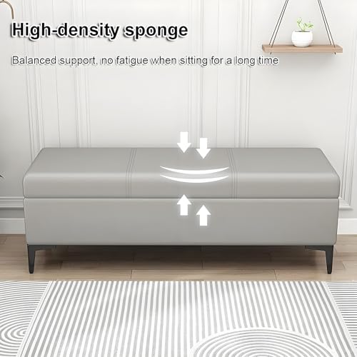 Banc de rangement coffre gris clair pour éliminer le désordre - 6