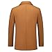 KUDORO Herren Wintermantel Wolle Kurzmantel Herren Wollmantel Winterjacke Slim Fit für Business Freizeit Peacoat Herren Casual(Braun,XL)
