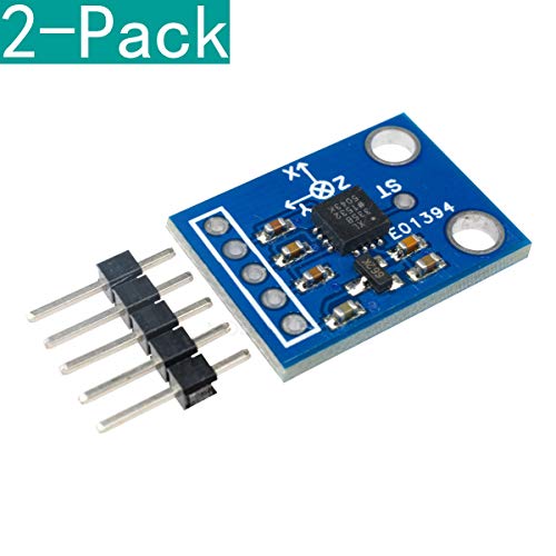 YOUMILE 2-Pack GY-61 ADXL335 3-Achsen-Beschleunigungssensor-Modul mit Analogausgang, Winkelgeber 3V-5V für Arduino