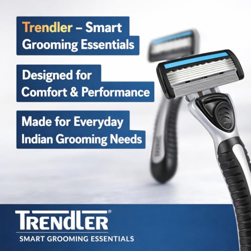Image of 5-Blade Razor | Razor for Men, with 5 Anti-Friction blades, Dynamic Pivot for Smooth & Comfortable shave with Flexible Head, Water-Activated Moisture Strip (5 Cartridges)