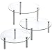3 Tier Round Tempered Glass Display Stand 9, 11, 13” for Cake, Cupcakes, Desserts, Bakery, Appetizers – Set of 3 Glass Retail Display Raiser. (Clear)