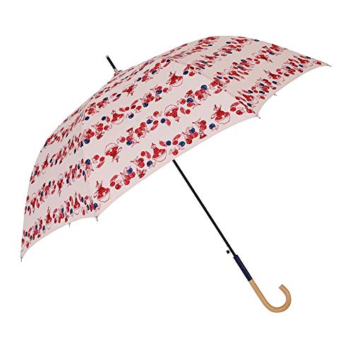 小川(Ogawa) 長傘 レディース ムーミン 傘 グラスファイバー骨 丈夫 ジャンプ式 60cm 8本骨 ムーミン リトルミイ いたずらベリー 雨晴兼用 UV加工 はっ水 85858