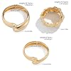 CJIAYUJEW 3Pcs Big Chunky Gold Bangle for Women Silver Cuff Wide Bracelet Trendy Teardrop Wire Irregular Minimalist Jewelry (A-Gold) #3