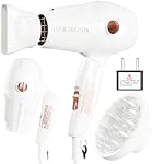 Sèche-cheveux de voyage mini avec diffuseur et concentrateur, sèche-cheveux à double tension 110~250V taille mini pour voyage en Europe, sèche-cheveux portables pour femmes et hommes avec prise EU