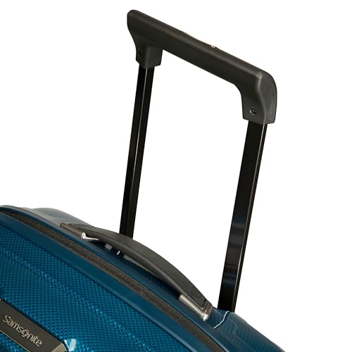 Image of Samsonite Proxis Global Carry-On Hardside Luggage with Dual Spinner Wheels, Airline Approved - Innovative Roxkin Lightweight Shell With Ultimate Durability- TSA Lock, Telescopic Handle - Petrol Blue