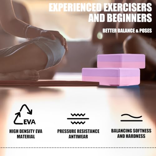 Image of Septo 2 Pcs Yoga Blocks, 9x6x3 Inch Foam Blocks for Pilates