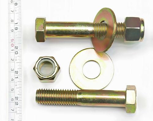 Image of 5 /8 inch x 3-1 /2 inch Hex Head Bolt by Color Galvanization with Nylon Lock nut and Large Size Washer Assortment Kit,Alloy Steel,Grade 5(4pcs Pack). by Metalsuberg