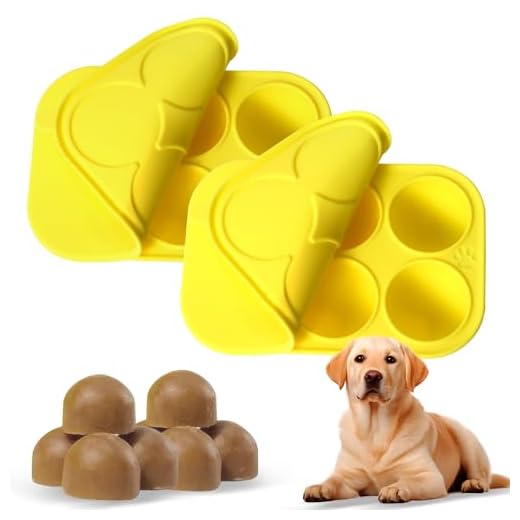 Xyulaan 2Pcs 6 Cavities Silicone Molds for Dog Treats with Lids, Compatible with Woof Pupsicle Large Refill and Power Chewer Pupsicle, Frozen Dog Treat Holder