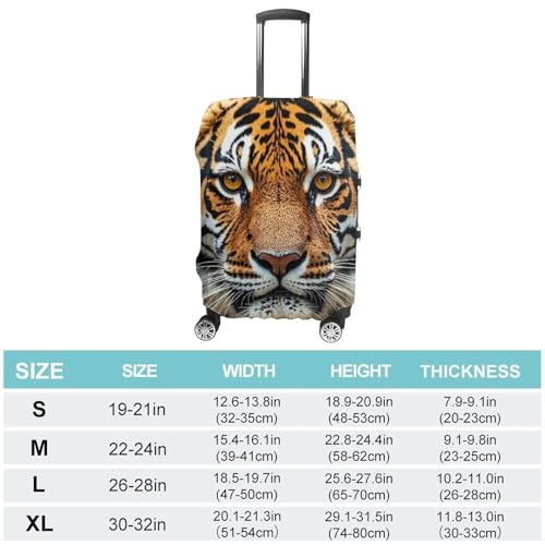 Fierce Tiger Elastic Luggage Cover Suitcase Protector for 19-32 Inch Suitcases | Universal Stretchable Travel Bag Cover | Anti-Scratch, Washable with Zipper Closure M2