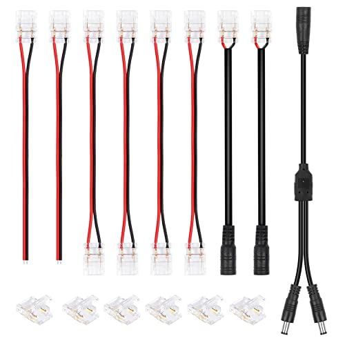 HitLights LED Strip Connector 2Pin 10mm Connector Kit Include Gapless