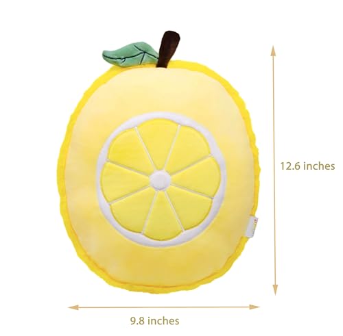 Image of Lemon Plush Pillow Cute Fruit Stuffed Animal Soft Plushie Snuggly Hugging Pillow Toy Gifts for Kids Brithday Lemon Lover and Christmas 12.6 Inches (Yellow)