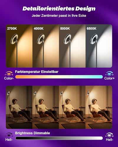 Lámpara de pie moderna para dormitorio y salón 5