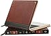 MOSISO Compatible with MacBook Air 15 inch 2025 2024 2023 M4 M3 M2/Pro 15 inch Case A1990 A1707 2019-2016, PU Leather Laptop Sleeve Vintage Retro Zippered Portfolio Protective Case Cover, Brown