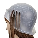 Chartsea Pro Salon Dye Silicone Cap with Hook Hair Salon Color Coloring Highlighting Reusable Set Frosting Tipping Dyeing Color Tools (Clear)