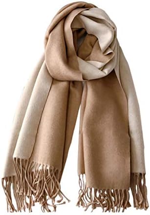 （08:30時点） [LA-Hazel] レディース マフラー 大判 ストール マフラー カシミヤタッチ クリスマスプレゼント 両面 使える ギフトボックス付き 肌触り良い ストール 大判 秋冬 厚手 マフラー ベージュ 暖かい (両面キャメル)