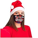 Pitashe 1/3/4 Stück Damen Mundschutz mit Weihnachten LED Glänzend Baumwolle Mode Wiederverwendbar Atmungsaktiv Staubdichte Waschbar Mund und Nasenschutz Halstuch Schlauchschal Bandana Schlauchtuch