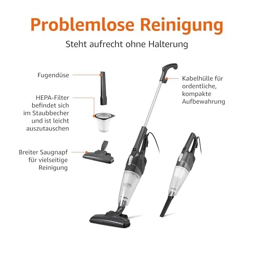 Amazon Basics 2-in-1 Stielstaubsauger mit Kabel