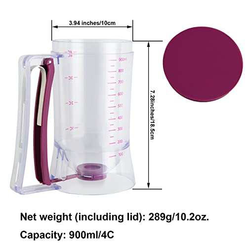 CHuangQi Cake Batter Dispenser for Pancake Cupcake Waffles, Perfect Baking Tool with Measuring Label - Image 3