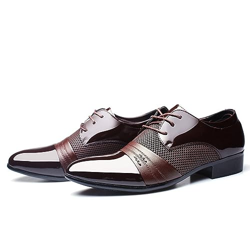 Men's 2024 Dress Shoes Patent Leather Shoes Soft Sole Breathable Mesh Business Casual Oxford2