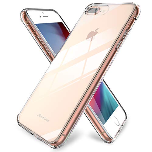 ProCase iPhone 8 Plus Case/iPhone 7 Plus Case, Slim Hybrid Crystal Clear Cover Protective Case for Apple iPhone 8 Plus / 7 Plus 5.5 Inch -Clear